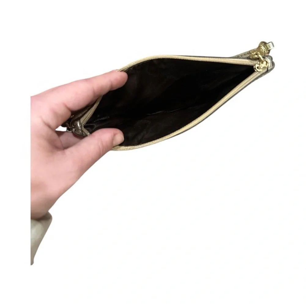 Coach Gold and Silver Patterned Wristlet - Picture 4 of 4